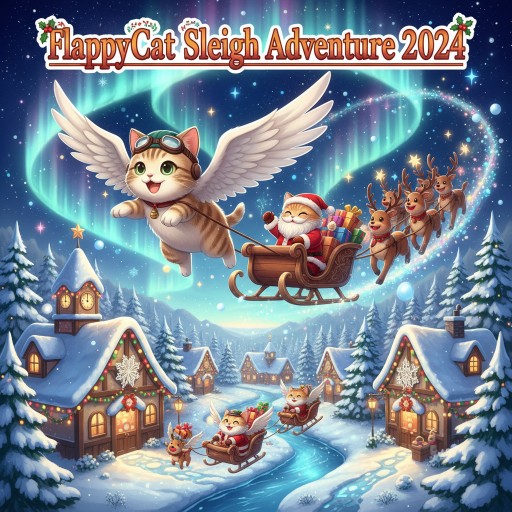 FlappyCat Sleigh Adventure 2024 Image